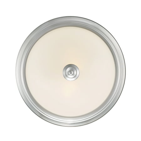 DESIGNERS FOUNTAIN Flush Mount Ceiling Light, 2-Pack, 13 Inch LED Frosted Glass Lighting Fixture for Kitchen, Bedroom, Bathroom, and Hallway, Brushed Nickel, D333M-13FM-BN2