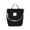 thumbnail image 1 of Bolso de lona para mujer, bolso de compras para el trabajo, el colegio y el ocio, color negro, 1 of 5
