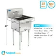 thumbnail image 3 of 20 in. x 22 in. Stainless Steel One Compartment Sink with 14 in. x 16 in. Bowl. NSF, 3 of 6