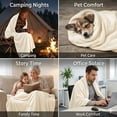 thumbnail image 5 of Throw Blanket, 50x60 inch Soft & Warm Blanket for Sleep Snap, Lightweight Reversible Bed Blankets and Cozy Throws for Bedroom Office Travel Camping & Home Decor, Beige, 5 of 6