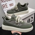 thumbnail image 5 of Men's Low Top Lace Up Thick Sole Casual Sneakers Mesh Spliced Upper Platform Daily Walking Shoes, 5 of 10