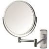 Jerdon 8 inch Diameter Two-Sided Wall-Mounted Makeup Mirror with 5x- 1x Magnification, Nickel Finish - Model JP7506N