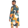 thumbnail image 2 of Dailycode Men Robe Lightweight Soft Bathrobes Kimono Nightgown Abstract Shapes Camouflage, 2 of 6