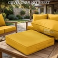 thumbnail image 6 of Pakunoda 19" x 19" Patio Furniture Cushion Covers, Waterproof Outdoor Deep Seat Cushion Replacement Slipcovers, Outdoor Cushion Covers with Zipper for Patio Furniture, Yellow, 6 of 7
