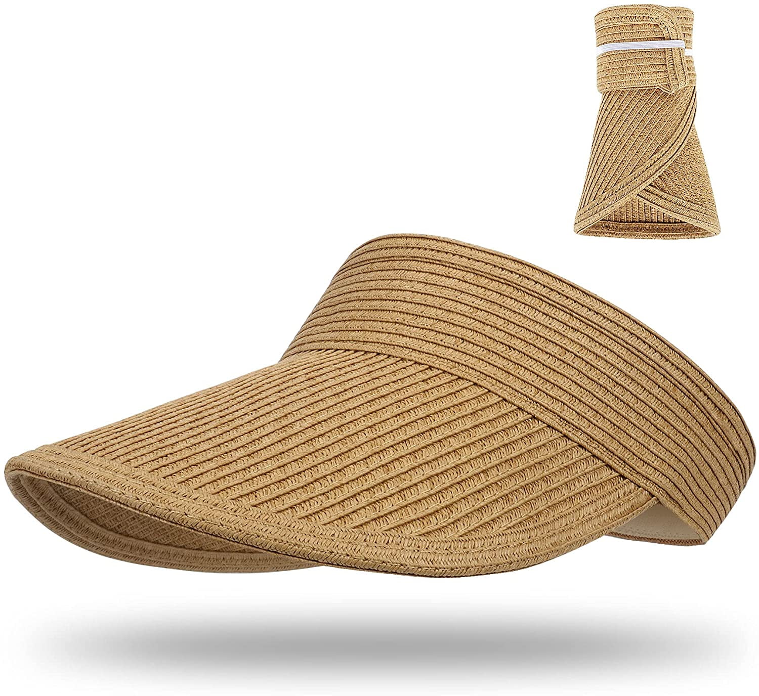 Women Straw Hat - Visors Cap Wide Brim 