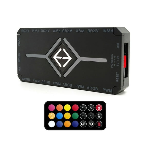 ARGB PWM Fan Hub 5V 3PIN ARGB 4PIN PWM RGB Case Fan Hub Controller SATA Power Input 8 Port Adapter for ARGB PWM Fan
