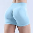 thumbnail image 5 of Jxximdong Bike Shorts for Women, High Waist Biker Shorts No Front Seam Soft Hidden Butt Scrunch Shorts Yoga Workout Gym Shorts, Blue Women's Casual Shorts, 5 of 5