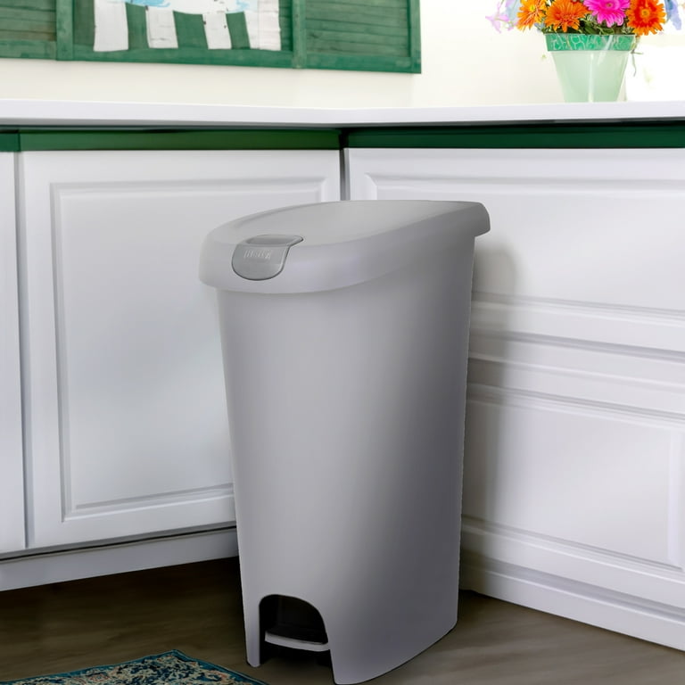 Boardwalk 23-Gallons Gray Plastic Touchless Kitchen Trash Can
