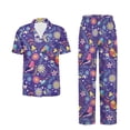 thumbnail image 5 of TSOVTHRID Rose Flower Leaves Print Pajama Set for Women Short Sleeve Soft Nightwear with Long Pants Women Loungewear Pjs Sets, 2XL, 5 of 7