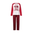 thumbnail image 1 of Kmbangi Blouse à Manches Longues Col Rond Imprimé Lettres Assorti pour la Famille + Pantalon à Carreaux, 1 of 9
