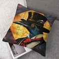 thumbnail image 7 of Trippy Art Throw Pillow Cushion Cover, Crow with Abstract Forms on Fractal Planet Earth Concept Print, Decorative Square Accent Pillow CaseOrange Black, 7 of 7