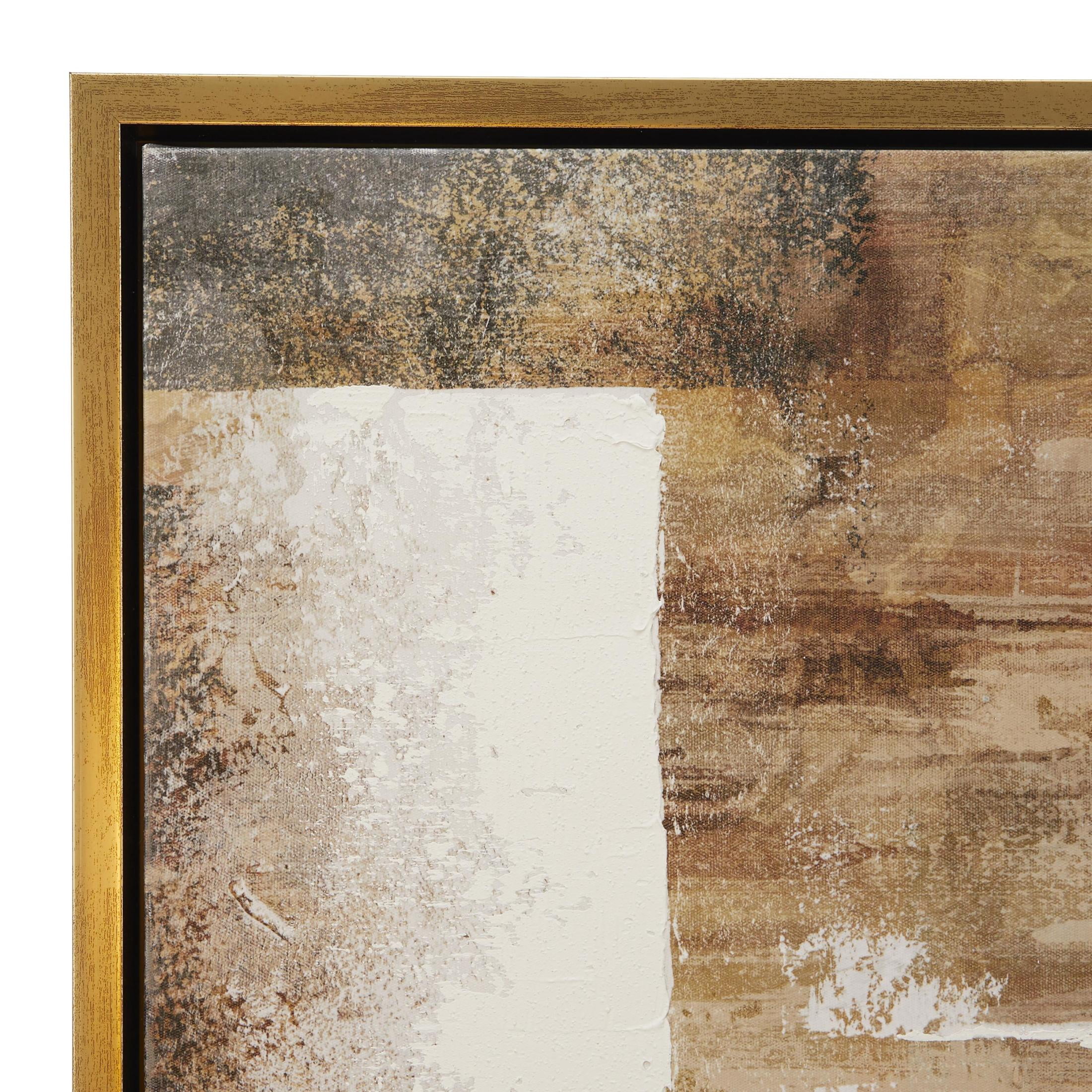 36" x 47" Textured Abstract Framed Wall Art with Gold Foil Details, by CosmoLiving by Cosmopolitan