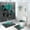 Blue-green, variant on 4 Pcs Bathroom Sets with Shower Curtain and Rugs, flower Shower Curtain Sets with Rugs for Bathroom Decor