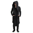 thumbnail image 3 of LoyisViDion Men'S Autumn Winter Casual Hooded Pocket Trench Long Sleeve Outwear Coat Tops Black M, 3 of 6