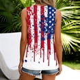 thumbnail image 5 of 4th Of July Outfits for Women Usa Flag Print Button Down Sleeveless V-Neck Tunics Patriotic Comfy Relaxed Fit Summer Daily Wear T-Shirts,M,#01 White, 5 of 5