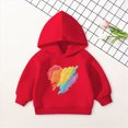 thumbnail image 2 of KPOPLK Boys Fashion Hoodies Kids Long Sleeve Hooded Sweatshirts Fall Winter Pullover Top Red Size 3-4 Years, 2 of 7