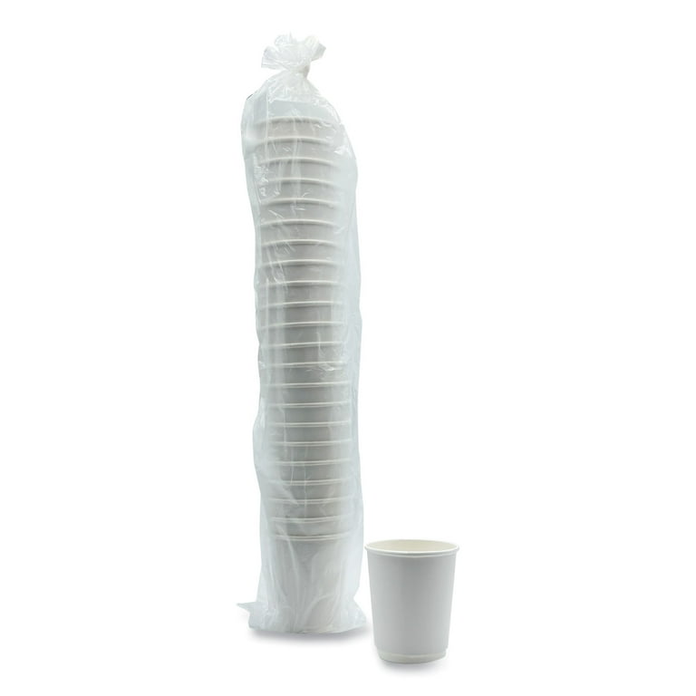 Paper Hot Cups, Double-Walled, 8 oz, White, 500/Carton Paper Hot Cups, Double-Walled, 8 oz, White, 500/Carton
