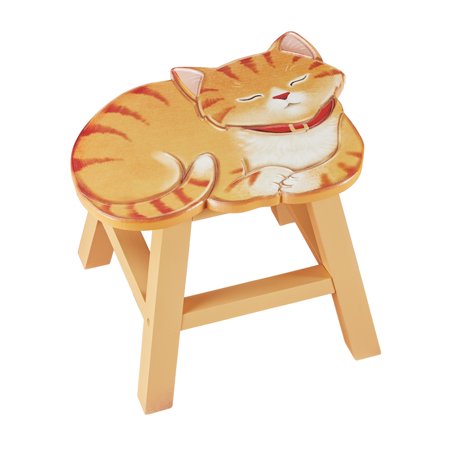 Charming Decorative Hand Painted Animal Pet Wooden Footstool