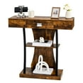 thumbnail image 1 of Giantex Table Console Étroite, Table derrière Canapé avec Kits Anti-Basculement, Table d'Appoint pour Canapé, Marron, 1 of 8