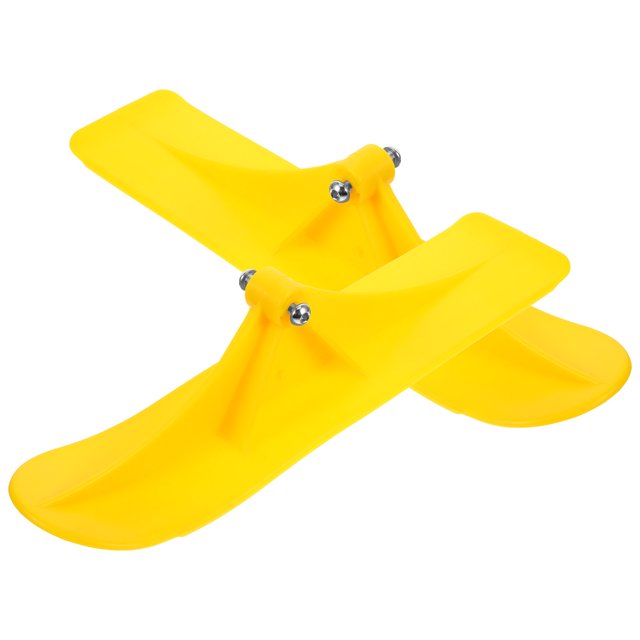 Milisten 1Set Snow Scooter Ski Sled Yellow Plastic Scooter Snowboard with Installation Tools for Outdoor Winter Fun
