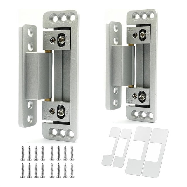 Bisagras de Puerta Ocultas, 2 Paquetes de Bisagras de Puerta Ocultas Ajustables, Capacidad de Carga de 110 Libras, Bisagras Ocultas Resistentes para Puerta Secreta