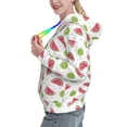 thumbnail image 2 of Fotbe Watermelon And Kiwi Pattern Womens Long Sleeve Hoodie, Pullover Hooded Sweatshirt, Kangaroo Pocket Hoodie with Eye-catching Drawstrings-Medium, 2 of 7