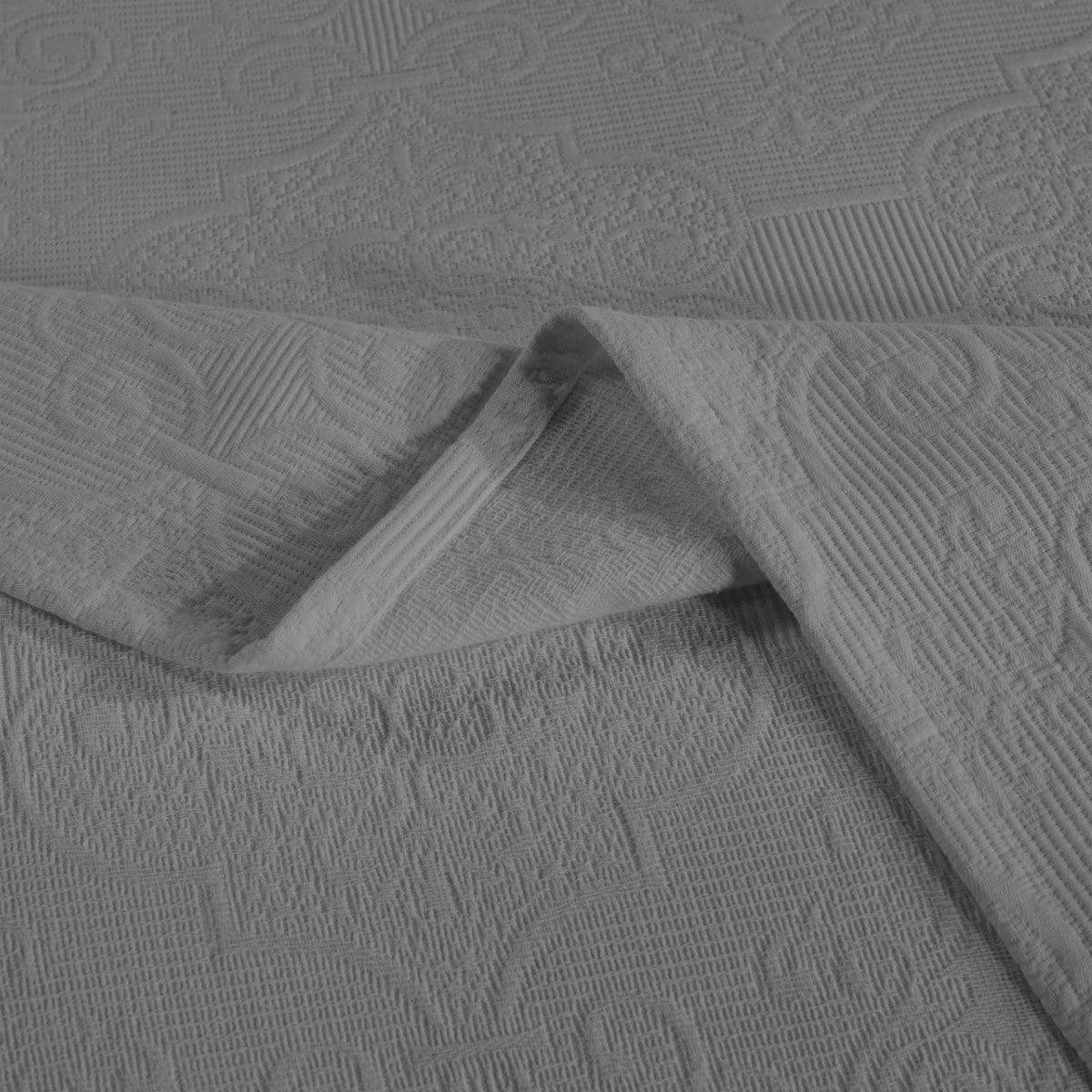 Superior 3-Piece Florin Cotton Matelasse Gray Bedspread Set, Full