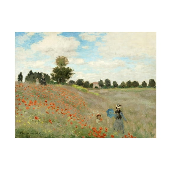 Claude Monet 'Wild Poppies Near Argenteuil' Canvas Art