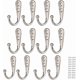 thumbnail image 1 of 12 Pcs Silver Color Zinc Alloy Single Mounted Hook Hangers Wall Mounted Hooks, 1 of 5