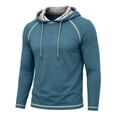 thumbnail image 4 of Yertdoel Hoodies for Men Solid Color Long Sleeve Drawstring Hooded Sweatshirt Fall Comfy Breathable Workout Fitness Casual Tops, 4 of 6