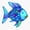 1pcs, variant on Rainbow Fish Ocean Animal Sticker