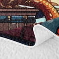 thumbnail image 5 of Feelyou Church Dragon Twin Quilt Set for Men Boys, Magical Floral Animal Twin Coverlet Set, Orange Gold, 2-Piece, 5 of 7