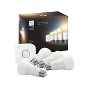 Philips Hue 563270 Starter Kit, 10.5W A19 E26 Bluetooth 4-pack Smart Bulb