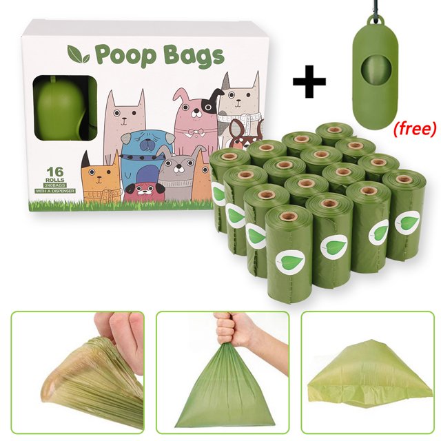 El animal doméstico suministra el bolso degradable del impulso del perro de la caja de almacenamiento del bolso de basura del animal doméstico de los rollos del bolso 16 del impulso