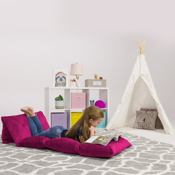 Posh Creations Kids Floor Pillow Cover - Premium Cushion and Lounger Covers for Pillows (Pillows NOT included) Pink