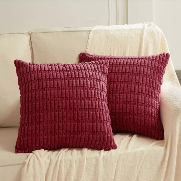 Fundas de almohada decorativas Fancy Homi Burgundy Corduroy 55x55 cm