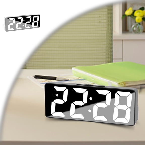 Small Digital Alarm Clock for Bedroom with Large Big Numbers , Electric Bedside Desk Clock with USB Charging Port, Brightness Dimmer, Adjustable Alarm Volume, USB-C Adapter Powered