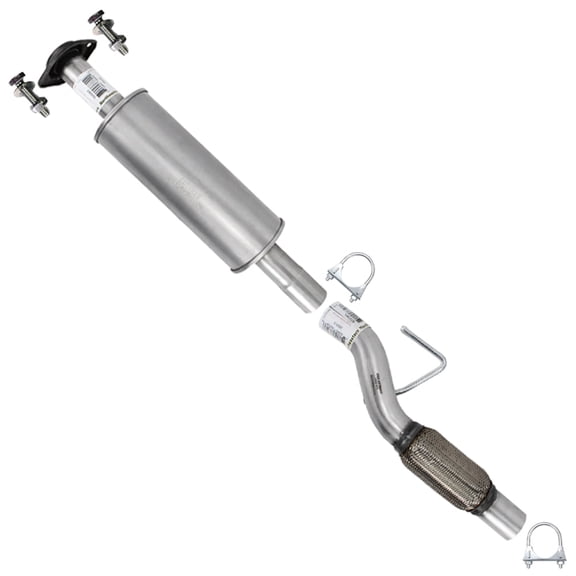 Northeastern Exhaust Resonator & Flex Pipe Fits 2011-2014 Ford F-150 3.7L (145" Wheelbase) - Direct Fit | Stainless Steel System Kit