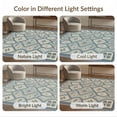 thumbnail image 7 of ODIKA 4'x6' Blue Cream Chateau Geometric Design Washable Area Rug Elegant Floral Motif with Classic Patterns Pet Friendly, Non-Shedding for Bedroom, Reading Nook, 7 of 7