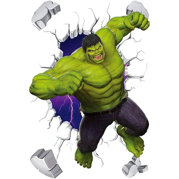 Hulk Wall Sticker 3D wall sticker Children wall sticker Cartoon character wall sticker Cartoon background Wall decoration Birthday gift Children bedroom decoration 60*40CM