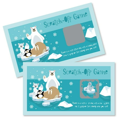 Mobile Animals Baby Shower Arctic Polar Animals - Winter Baby Shower or Birthday Party Game Scratch Off Cards - 22 Count ()