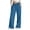 36Blue199, variant on Casual High Waist Wide Leg Pants For Women Solid Color Everyday Wear Trousers With Side Pockets Travel Party Versatile Bottoms