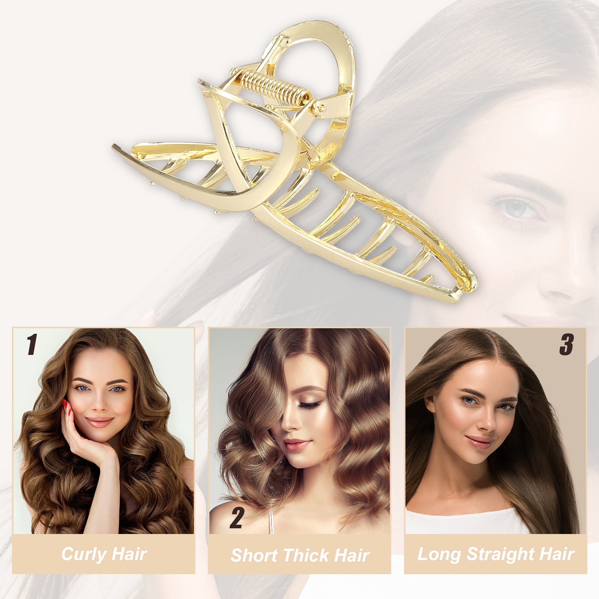 Unique Bargains Metal Hair Claw Clip Hair Barrettes Hair Pins for Women Beauty 4.5 Inch