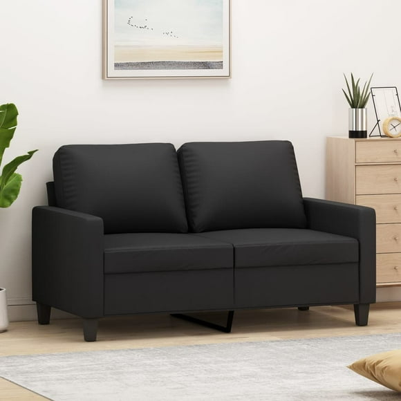vidaXL 2-Seater Sofa Black 120 cm Faux Leather