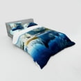 thumbnail image 2 of Ambesonne Scenery Bedding Set 4 Pcs, Sunset Lake by Harbor, Queen, Blue, 2 of 2