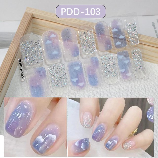 Nail Art Stickers, Full Cover Sticker, 3D Colourful Nail Stickers D Heat G4W5