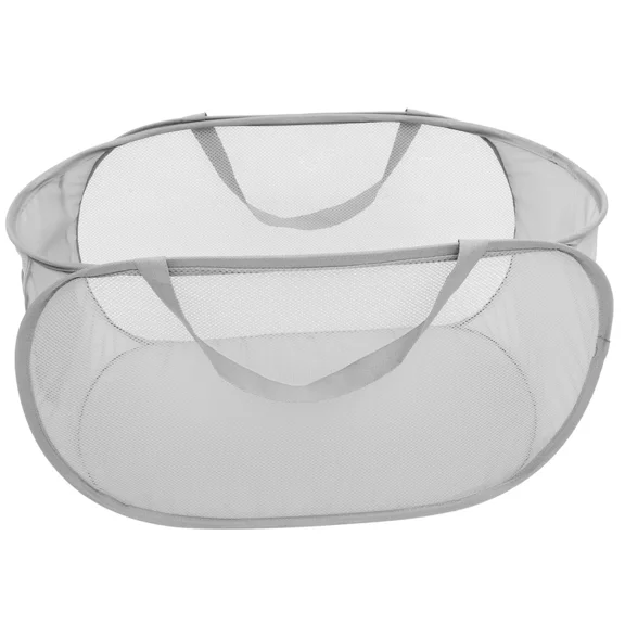 Mesh Laundry Basket Baskets With Lid Collapsible Child Holder Clothes