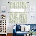 thumbnail image 2 of Watercolor Style Leaf Kitchen Curtains Valances and Tiers Set of 3 Country Green Leaves Plant Tier Curtains and Valance with Rod Pocket for Small Windows, 27.5"x36", 2 of 9