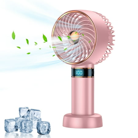 

Handheld Fan 4000mAh Portable Fan Rechargeable Battery Fan With 5 Speeds Mini Fan With LED Display for Office Home Outdoor Travel Pink