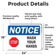thumbnail image 2 of (2 Pack) Wash Your Hands OSHA Notice Sign 24 Inch X 18 Inch Vinyl Label Decal Sticker Weather Resistant, UV Protected for Workplace, Business, and Construction Site, Made in the USA, 2 of 7